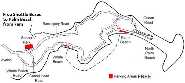 The Big Swim parking areas